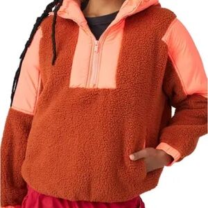 Free People FP Movement Lead The Pack Fleece Pullover Half Zip Jacket Women's S
